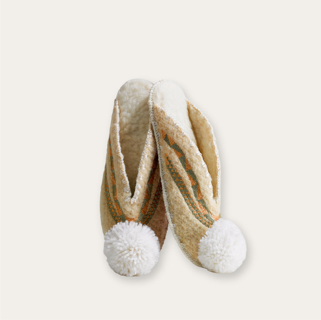 Greece Pom Pom Slippers - Large