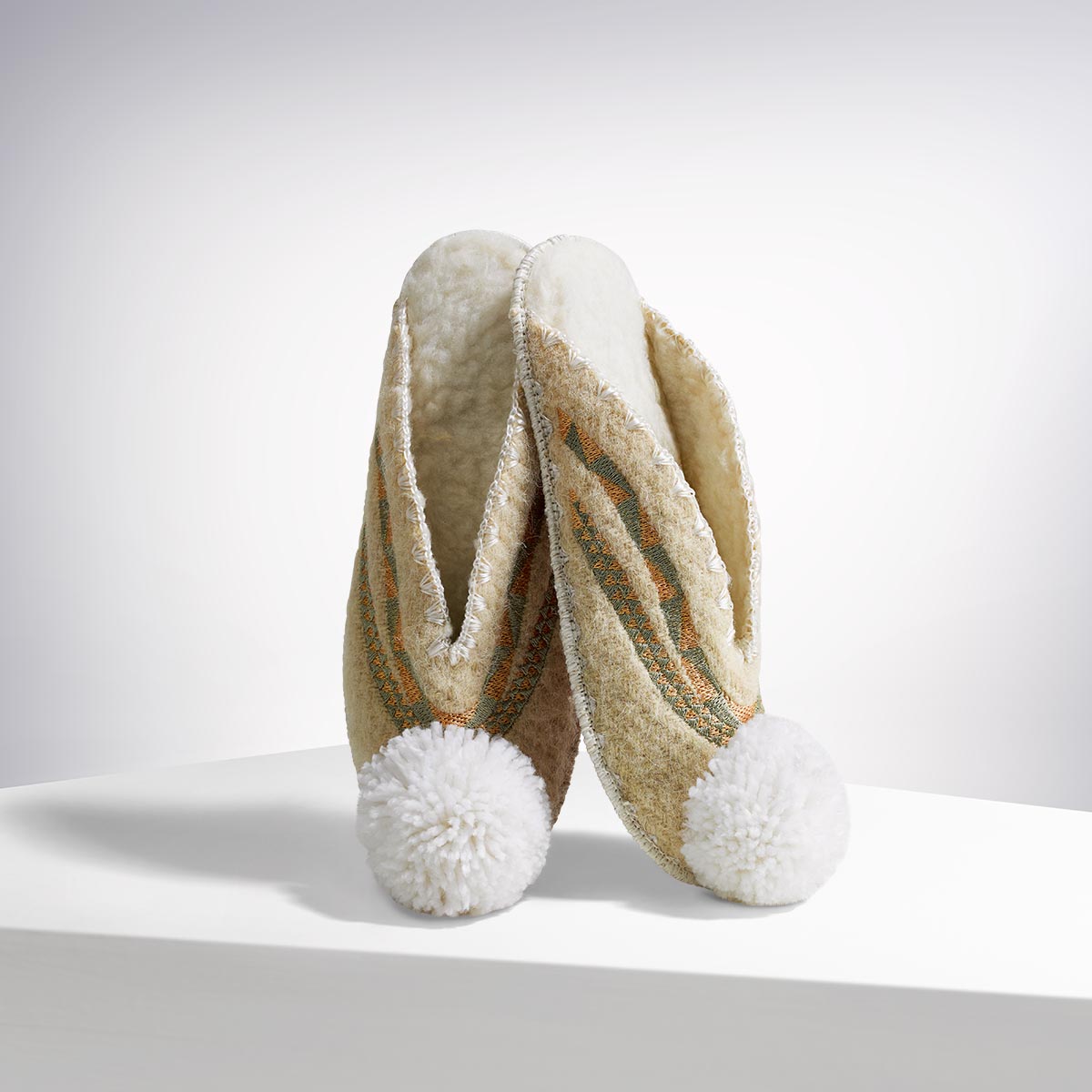 Greece Pom Pom Slippers - Large