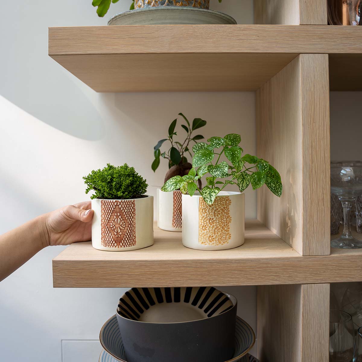 Ceramic Herb Planter - Ochre