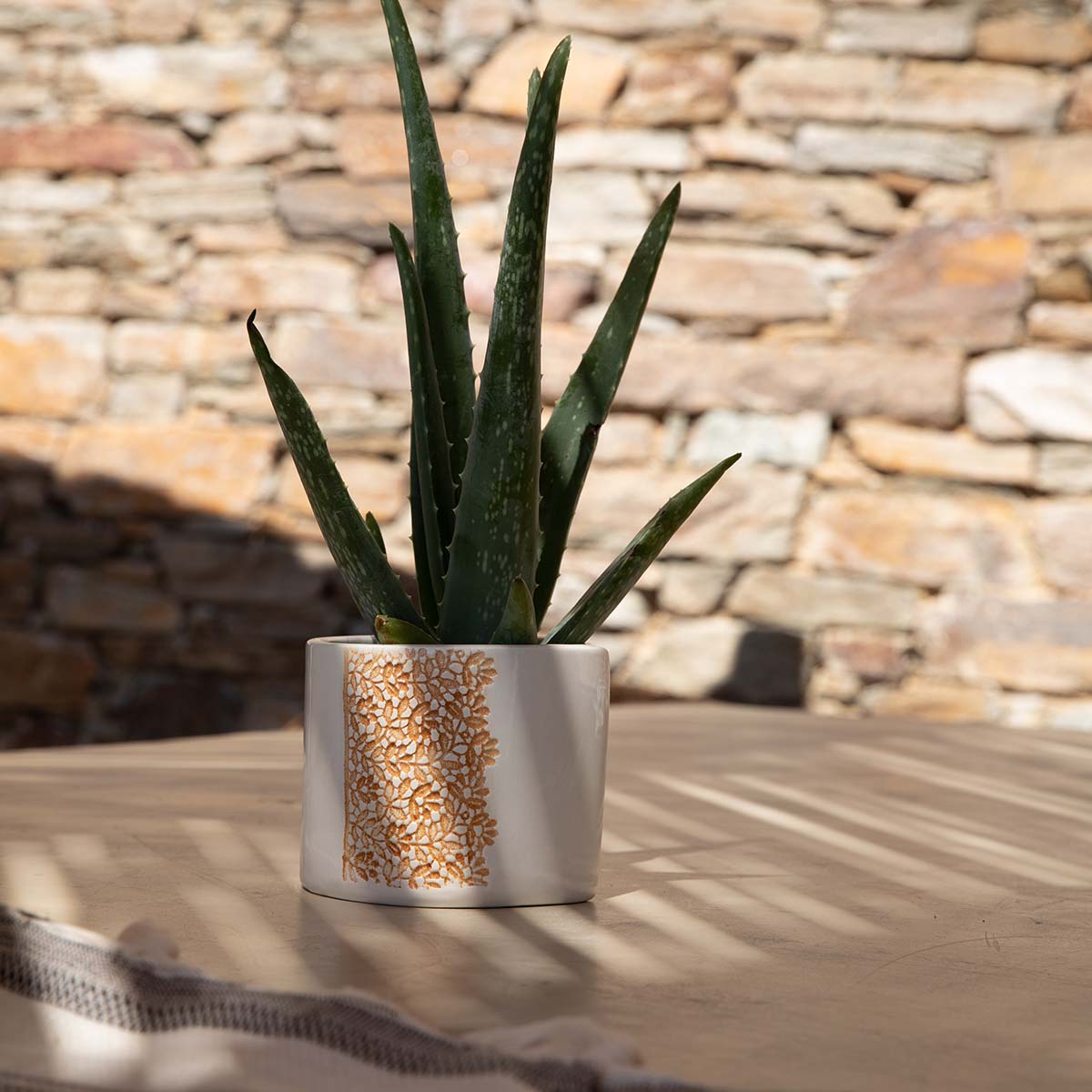 Ceramic Herb Planter - Ochre