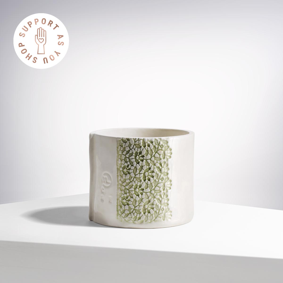 Ceramic Herb Planter - Sage Green
