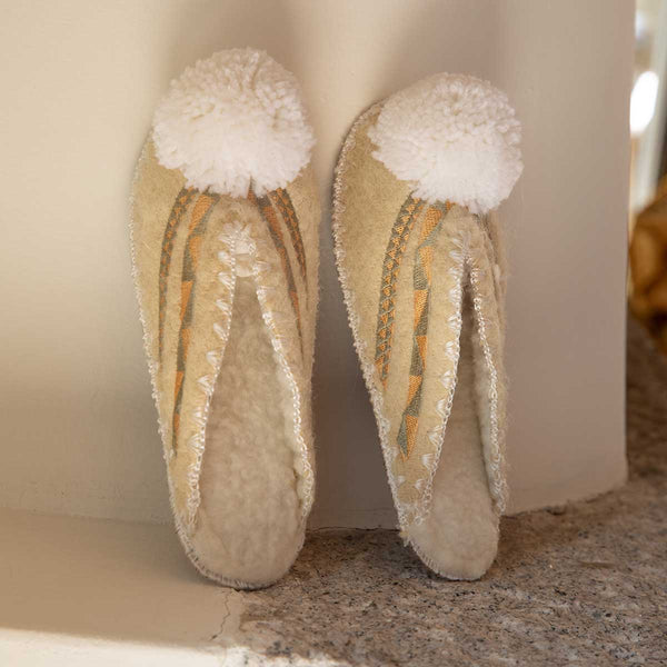 Greece Pom Pom Slippers - Medium